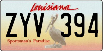 LA license plate ZYV394