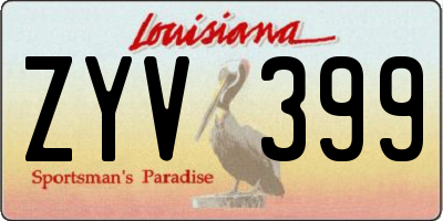 LA license plate ZYV399