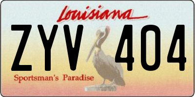 LA license plate ZYV404