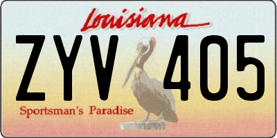 LA license plate ZYV405