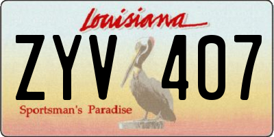 LA license plate ZYV407