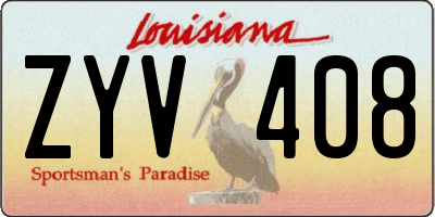 LA license plate ZYV408