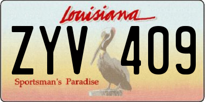 LA license plate ZYV409