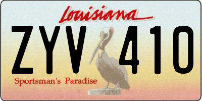 LA license plate ZYV410