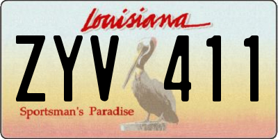 LA license plate ZYV411
