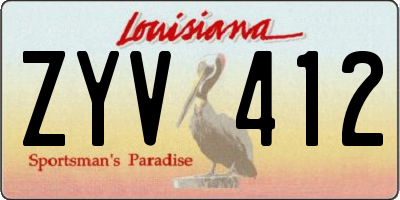 LA license plate ZYV412