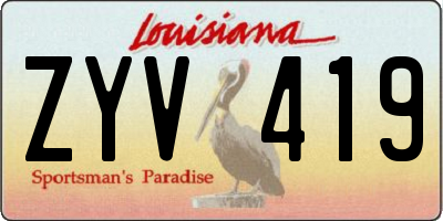LA license plate ZYV419