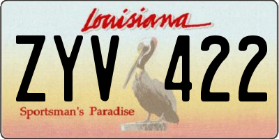 LA license plate ZYV422