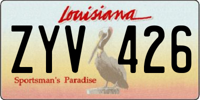 LA license plate ZYV426