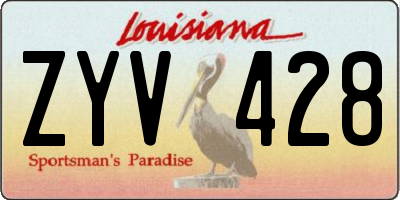 LA license plate ZYV428