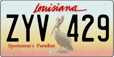 LA license plate ZYV429