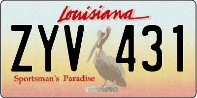 LA license plate ZYV431