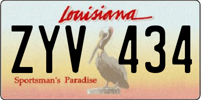 LA license plate ZYV434