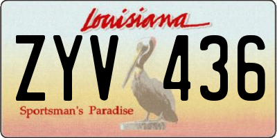LA license plate ZYV436