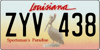 LA license plate ZYV438