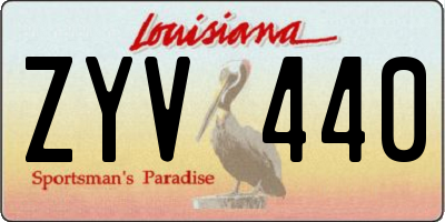 LA license plate ZYV440
