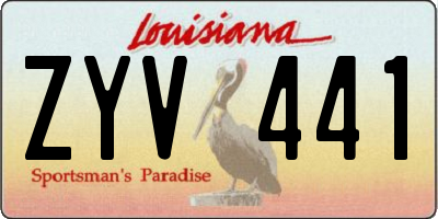 LA license plate ZYV441
