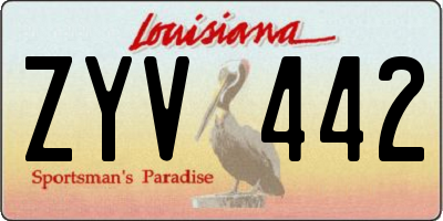 LA license plate ZYV442