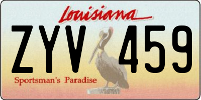 LA license plate ZYV459