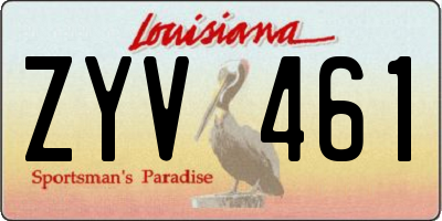 LA license plate ZYV461