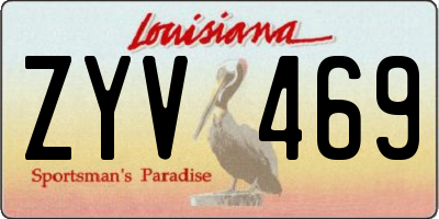 LA license plate ZYV469