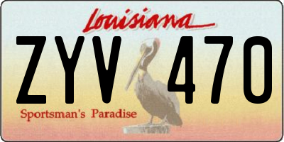 LA license plate ZYV470