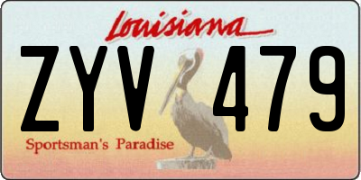 LA license plate ZYV479