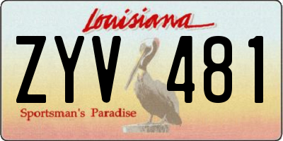 LA license plate ZYV481
