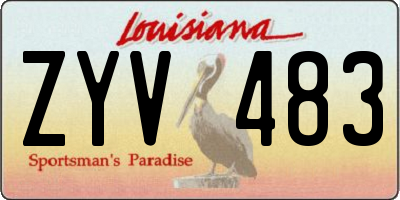 LA license plate ZYV483