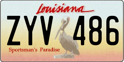 LA license plate ZYV486