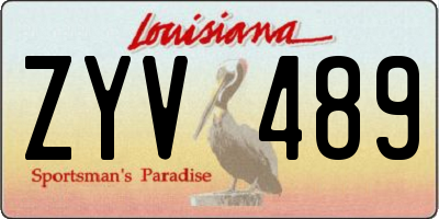 LA license plate ZYV489