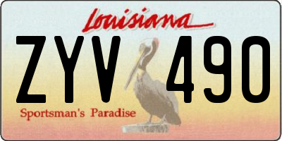 LA license plate ZYV490