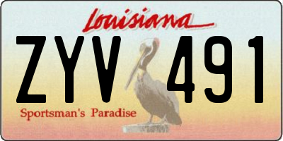 LA license plate ZYV491