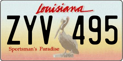 LA license plate ZYV495
