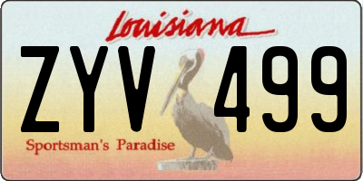 LA license plate ZYV499