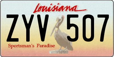 LA license plate ZYV507