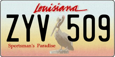 LA license plate ZYV509