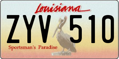 LA license plate ZYV510