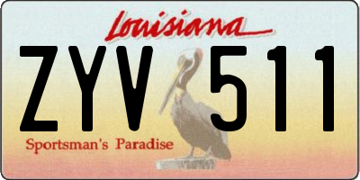 LA license plate ZYV511