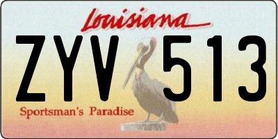 LA license plate ZYV513