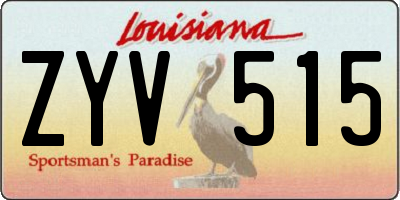 LA license plate ZYV515