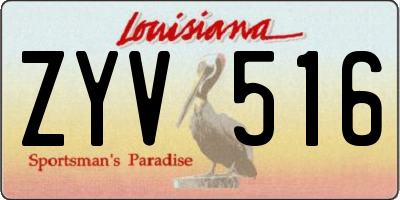 LA license plate ZYV516