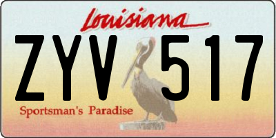 LA license plate ZYV517