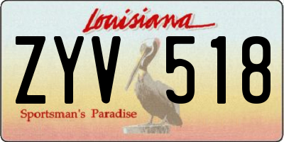 LA license plate ZYV518