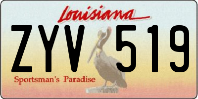 LA license plate ZYV519