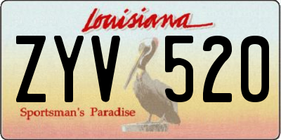 LA license plate ZYV520