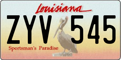 LA license plate ZYV545