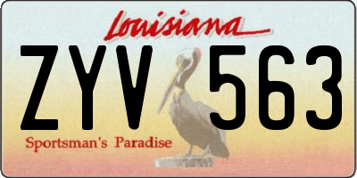 LA license plate ZYV563