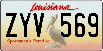 LA license plate ZYV569
