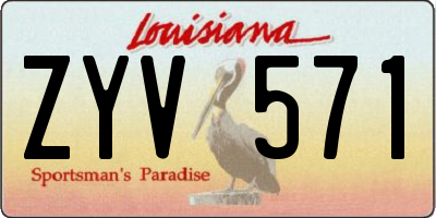 LA license plate ZYV571